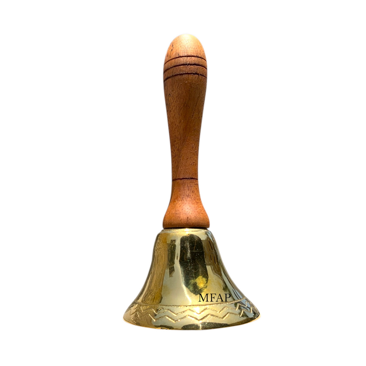 Campana en bronce fundido con mango de madera 18.5 cm - Sonido eterno