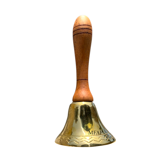 Campana en bronce fundido con mango de madera 18.5 cm - Sonido eterno