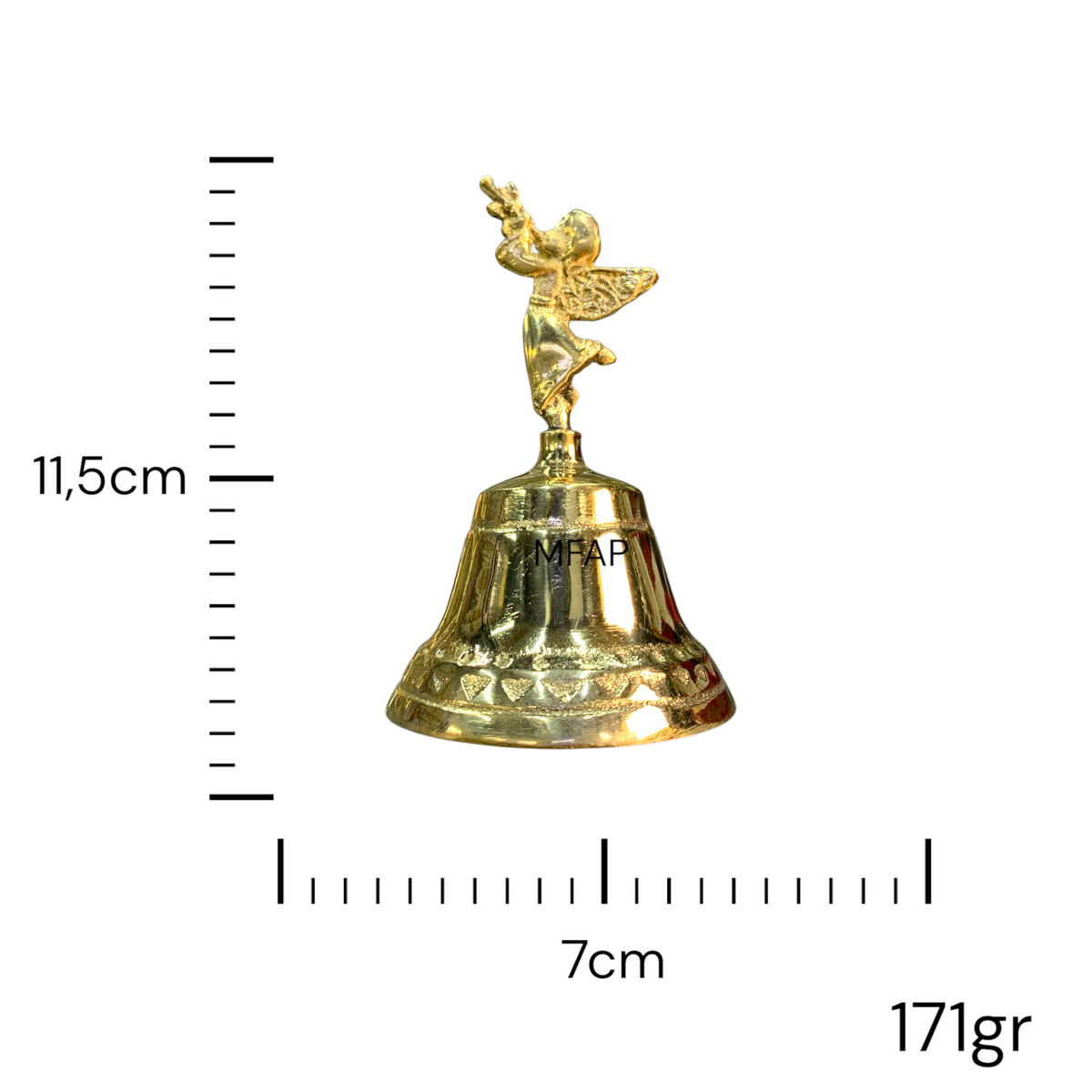 Campana de Mesa en Bronce con Angelito 11,5 cm – Protección y Elegancia