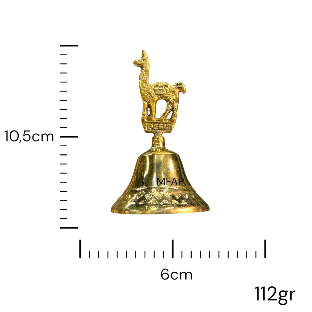 Campanita de Mesa en Bronce con Llama “Perú” – Decorativa y Representativa
