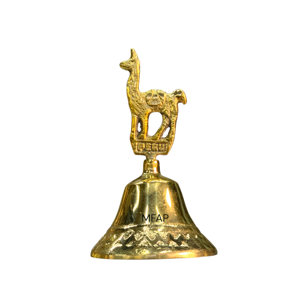 Campanita de Mesa en Bronce con Llama “Perú” – Decorativa y Representativa