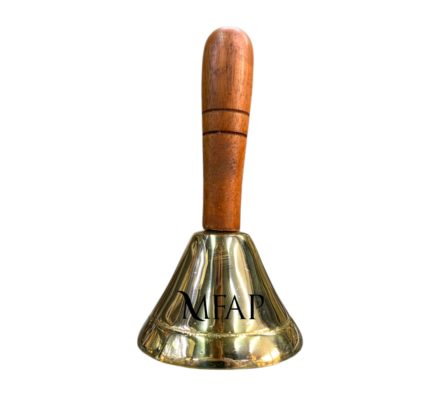 Campana en bronce fundido con mango de madera 14 cm - Melodía