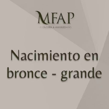 Nacimiento de 13 piezas grande en bronce fundido 9 cm - Belén la eternidad