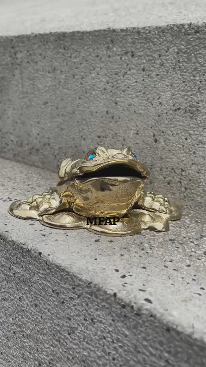 Sapo de la fortuna de bronce fundido 5.5 cm