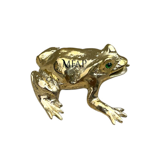 Sapito en bronce fundido 3 cm alto x 6.5 cm ancho