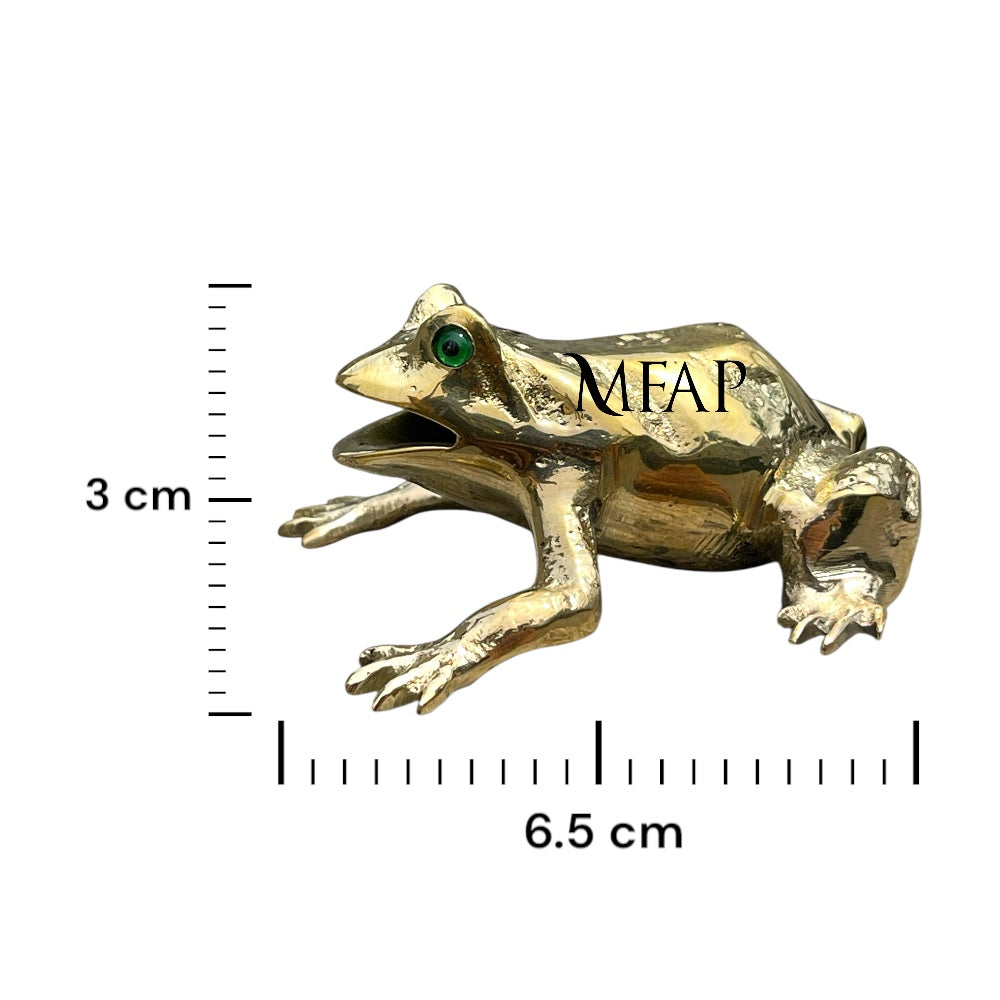 Sapito en bronce fundido 3 cm alto x 6.5 cm ancho