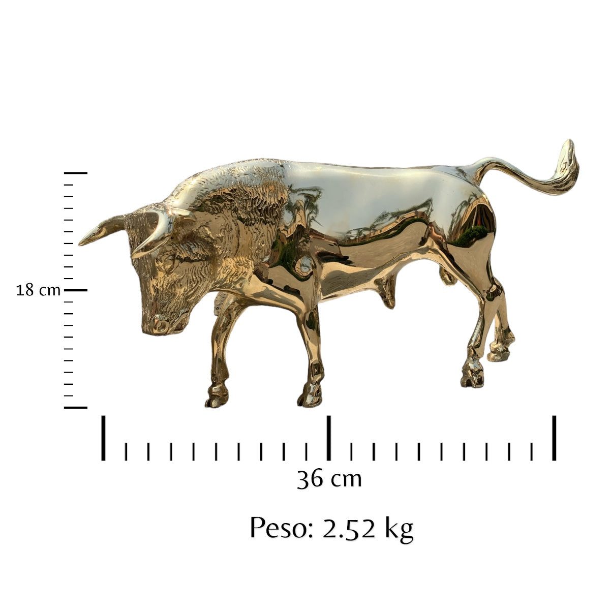 Toro de bronce fundido 18 cm - Tormenta